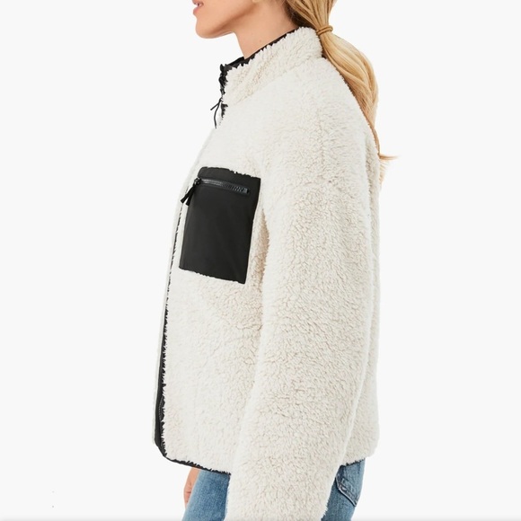 NWT Z SUPPLY ZS On The Go Reversible Jacket Black Quilted & Ivory Teddy Size XS - Picture 5 of 15